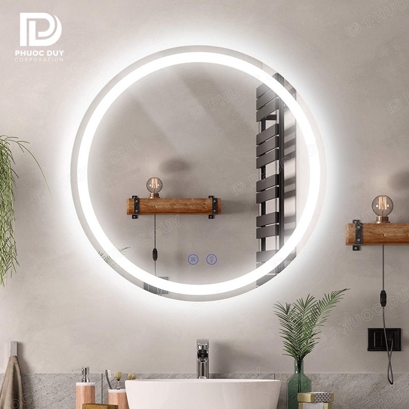 Gương tròn đèn led trang điểm - nhà tắm