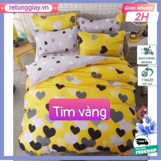 BỘ CHĂN GA GỐI POLY NHẬP TIM VÀNG