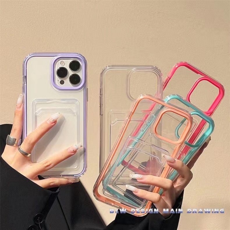 Ốp Điện Thoại Mềm Trong Suốt Chống Sốc 2 Trong 1 Thời Trang Cho iPhone 14 Pro Max 13 12 11 Pro Max X XS XR 7Plus 8Plus