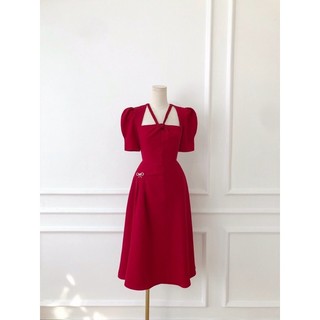 Đầm xòe dây bính tay phồng