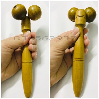 dụng cụ véo thịt, lăn mát sa mũi mặt cơ thể, day ấn huyệt bằng gỗ thơm (cỡ to)