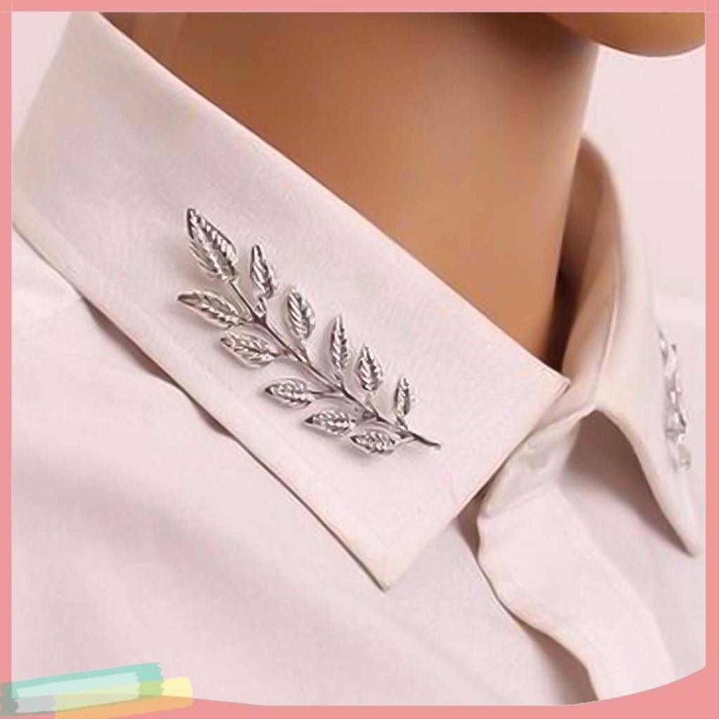 Set 2 ghim cài áo hình chiếc lá thời trang cho nam nữ chất lượng cao