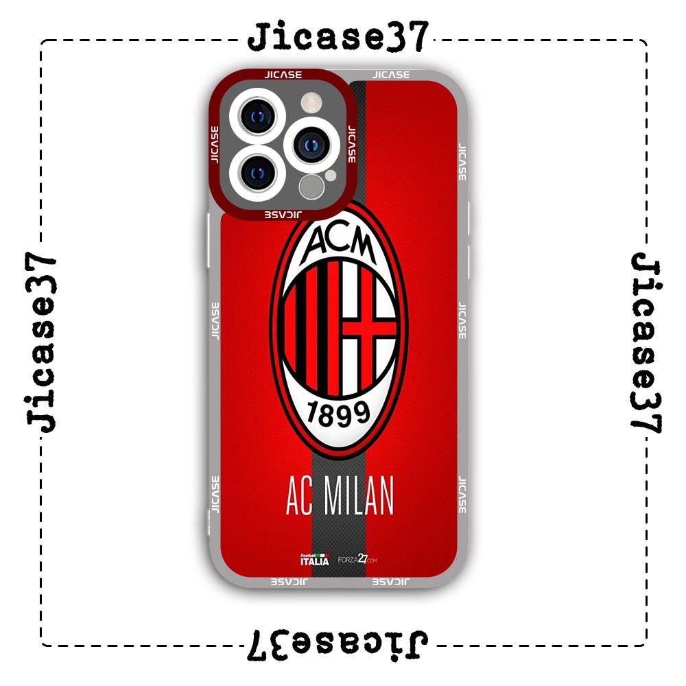 Ốp lưng iphone cạnh vuông Jicase logo ac milan sọc đen 6plus/6s/6splus/7/7plus/8/8plus/x/xs/11/12/pro/max/plus/promax