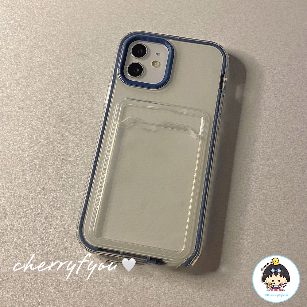 Ốp Điện Thoại TPU Mềm Trong Suốt Chống Sốc Có Ngăn Đựng Thẻ Cho IPhone 12 11 14 13 Pro X Xs Max XR 8 7 Plus