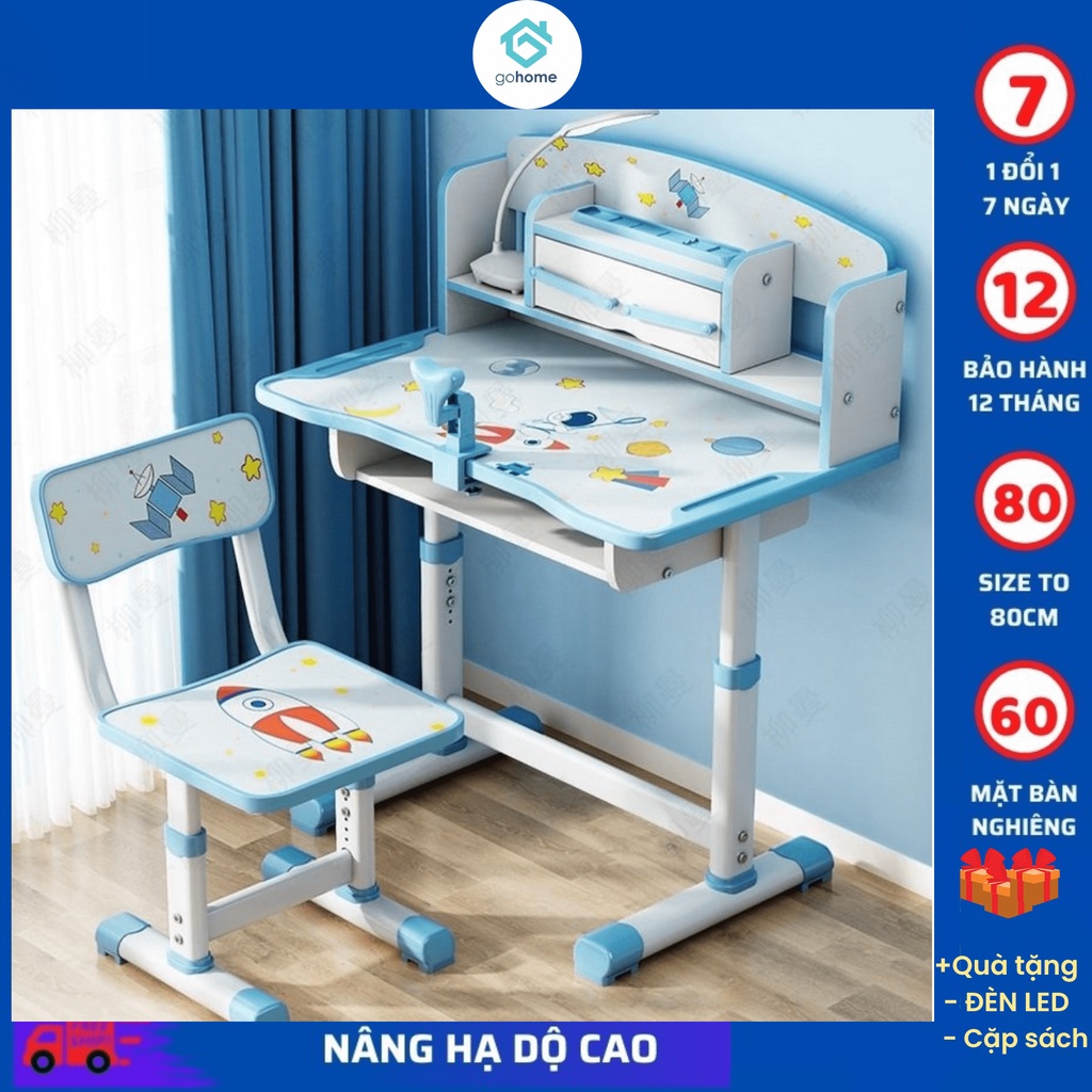 Bộ bàn ghế học sinh chống cận chống gù bàn thông minh điều chỉnh chiều cao góc nghiêng c03