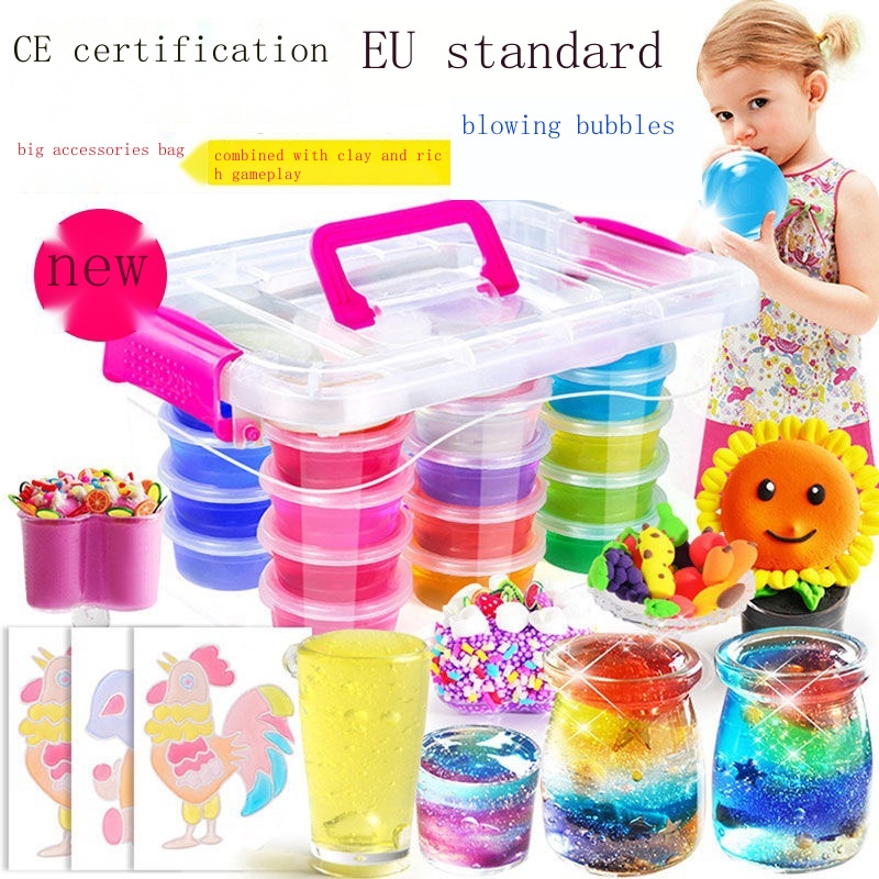 Bộ Chất Nhờn Ma Quái slime Pha Lê Không Độc Hại Giá Rẻ diy Màu Sắc