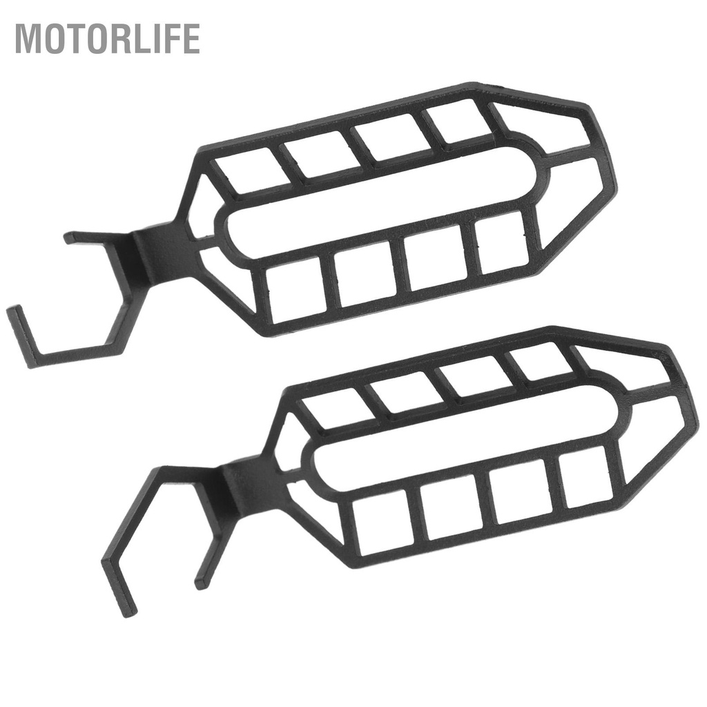 Motorlife Cặp vỏ bảo vệ đèn xi nhan dành cho xe máy bằng thép không gỉ Màu đen thay thế CB500X 2019‑2021