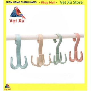 Móc nhựa treo đồ 4 chấu đa năng xoay 360 độ