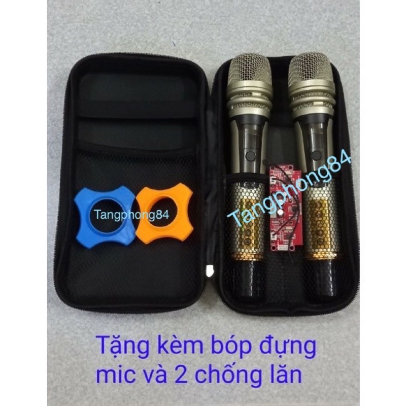 Micro không dây cho loa kéo tặng kèm bóp đựng mic và chống lăn