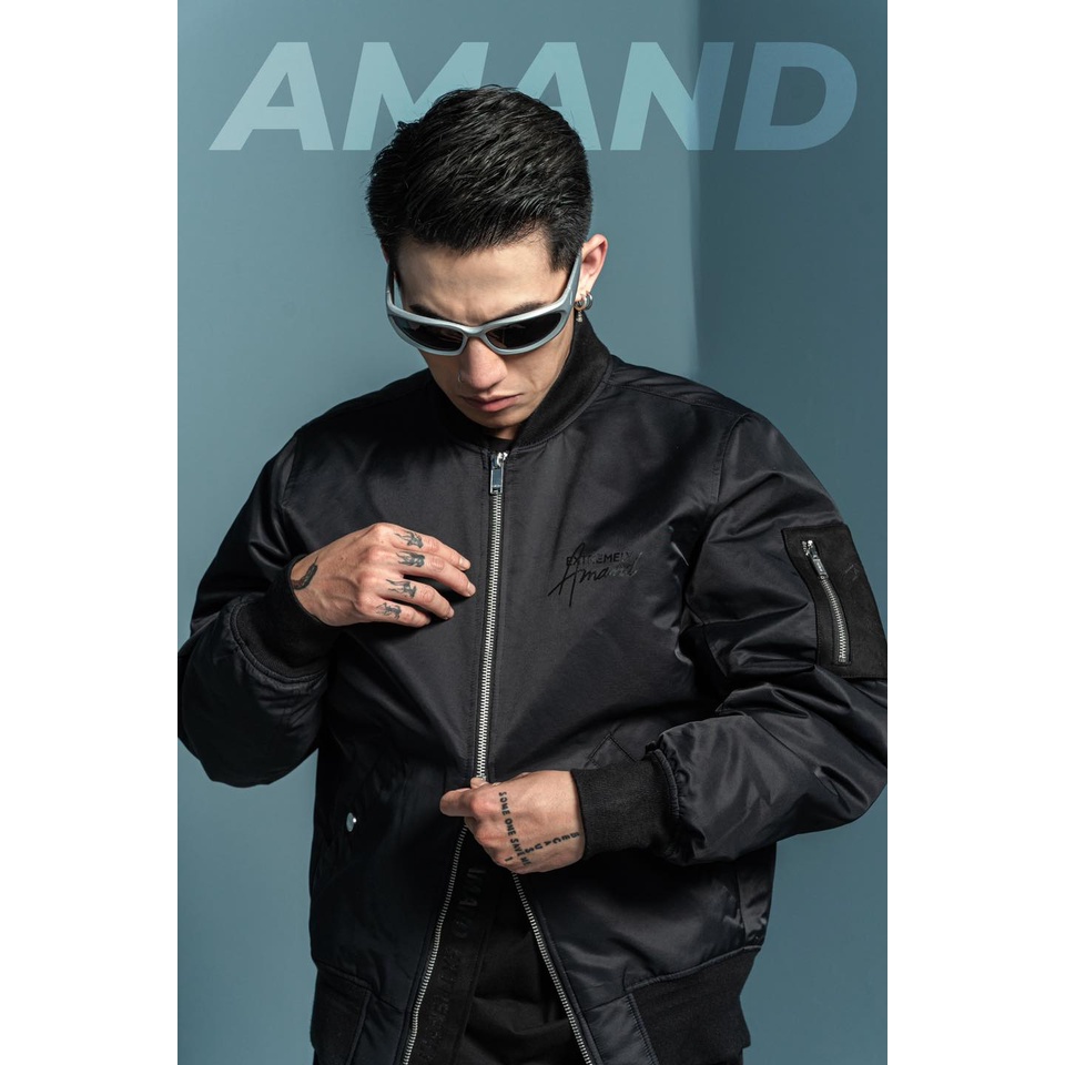 Áo Khoác Amand Signature Basic Bomber - Black