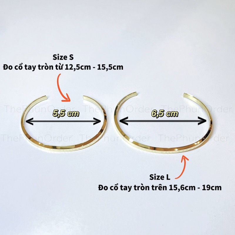 Lắc tay Titan màu Vàng Gold không gỉ dành cho nam và nữ