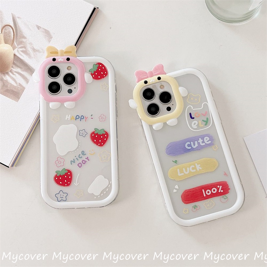 Ốp Điện Thoại Silicon Họa Tiết Trái Dâu Tây Dễ Thương Cho iPhone 7 8 Plus 11 Pro XS Max 13 14 12 Pro Max 6 Plus SE 2020