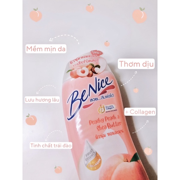 Sữa Tắm Benice Thái Lan Chiết Xuất Đào Peachy Collagen 180ml