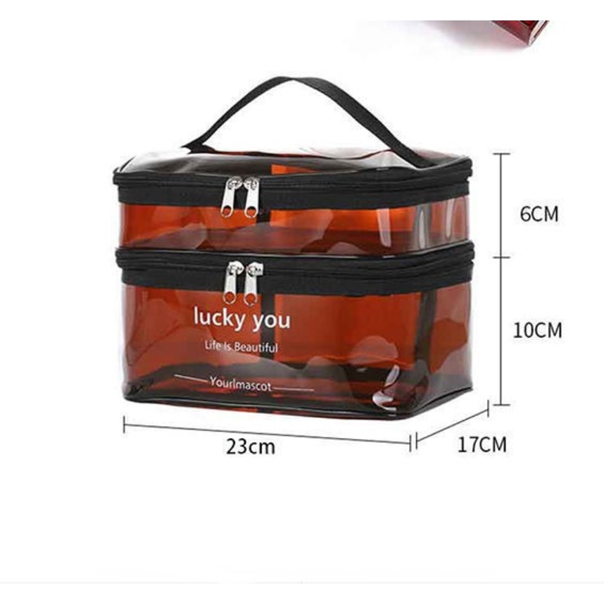 Túi Đựng Mỹ Phẩm Du Lịch Hai Lớp Bằng Chất Liệu PVC Chống Thấm Nước