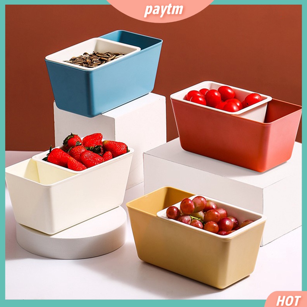 [PTM] Khay Đựng Đồ Ăn Vặt 2 Tầng Có Thể Tháo Rời Tiện Dụng