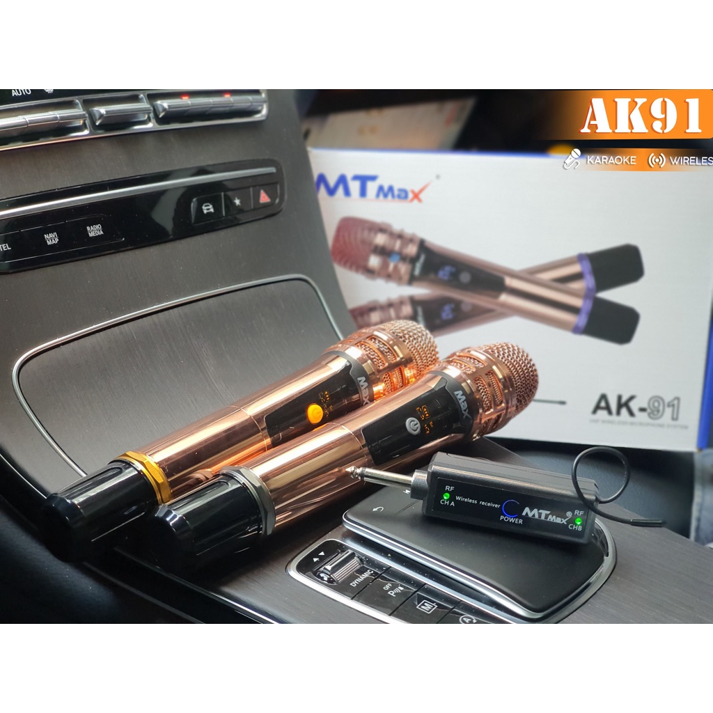 Micro karaoke không dây đa năng MTMAX AK91 - Micro không dây giá tốt, sử dụng cho mọi loại thiết bị âm thanh bắt xa tốt