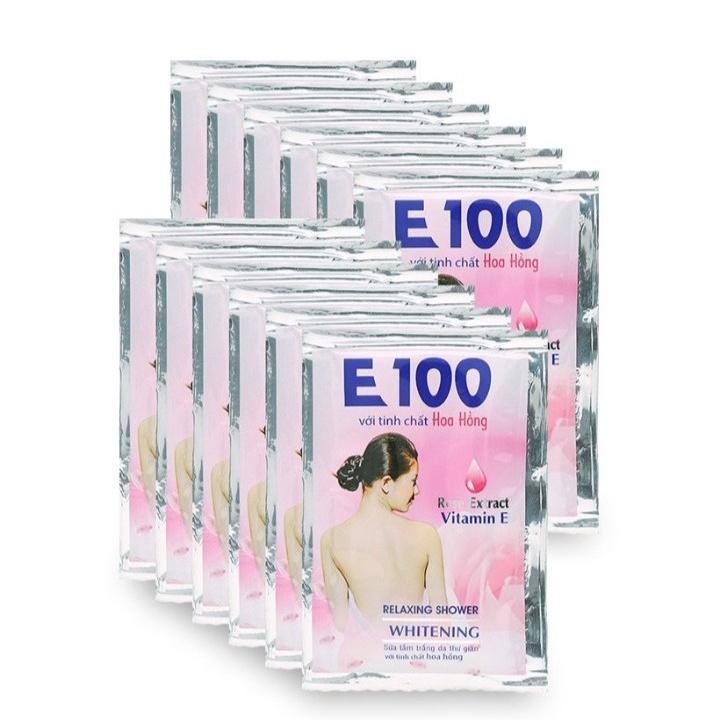 Dây Sữa Tắm E100 Hồng - Trắng Chiết Xuất Từ Sữa Dê Và Htaj Vitamin E