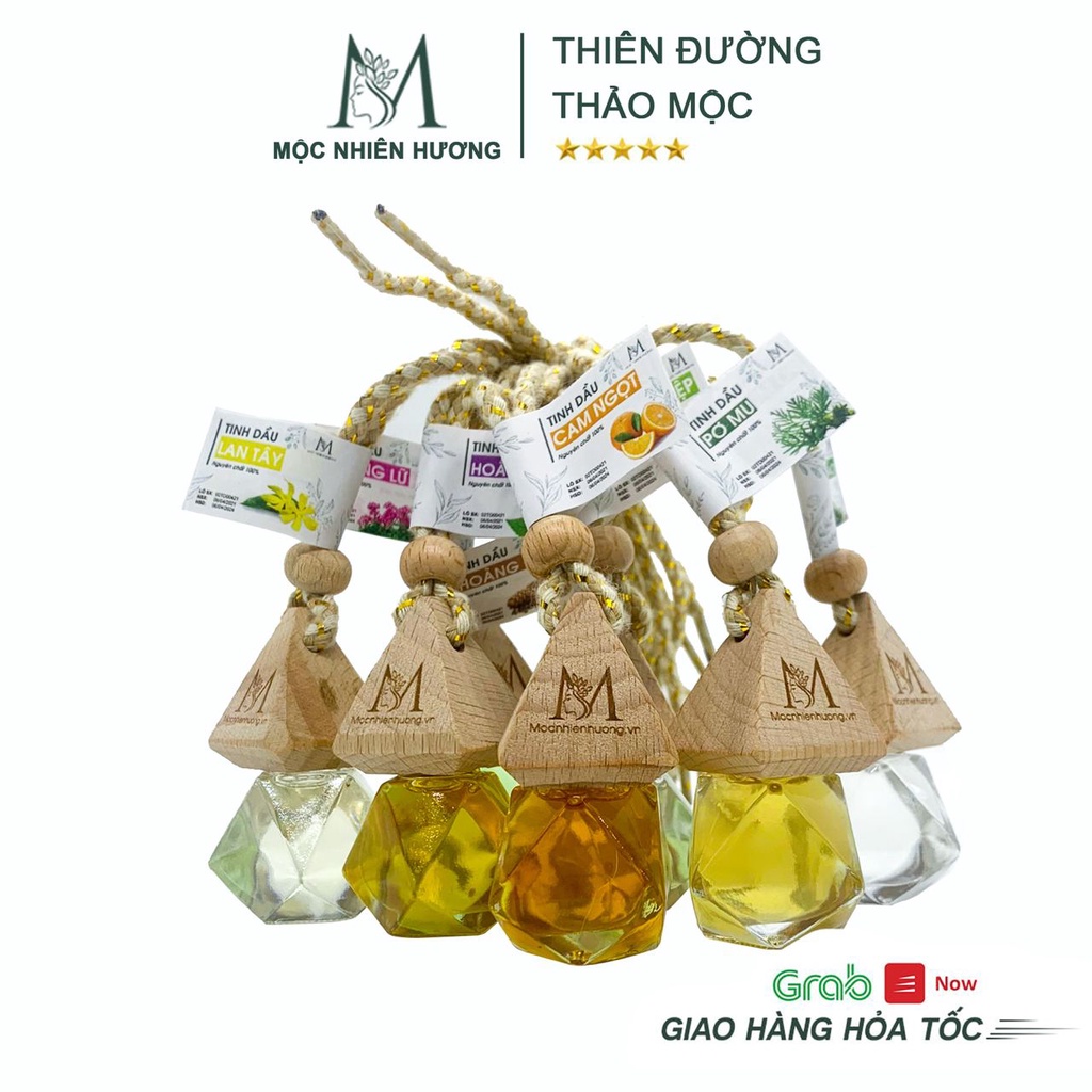 Tinh dầu treo xe ô tô nguyên chất 100% Mộc Nhiên Hương có kiểm định, loại mùi tùy chọn giúp thơm xe, khử mùi, đuổi muỗi
