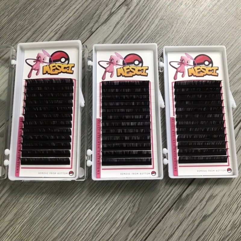 Flash sale lông mi Mesci 12line 0.07 ;0.10 độ cong C,Cc,D,U