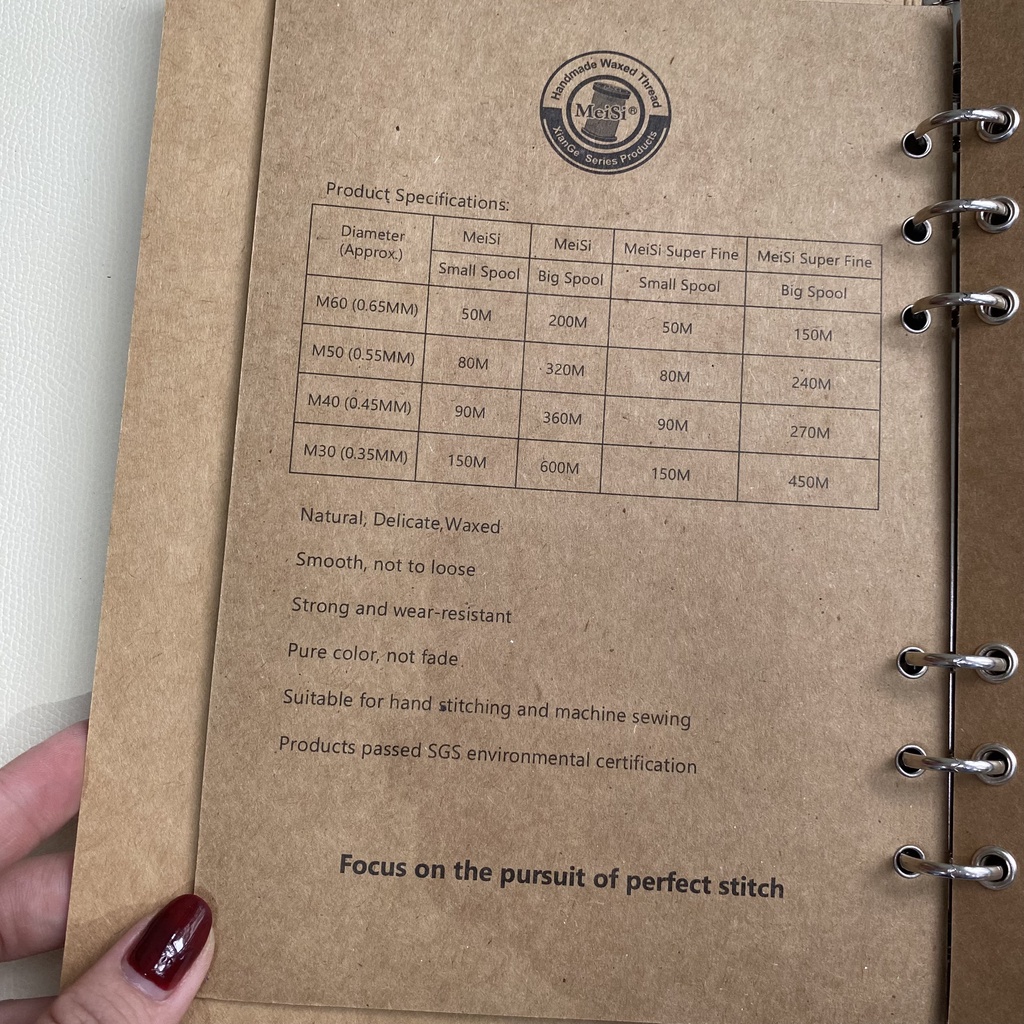 Chỉ gai may da, Chỉ may túi xách, ví, dây đồng hồ, ...Chỉ gai meisi Super Fine M40 - 0.45mm