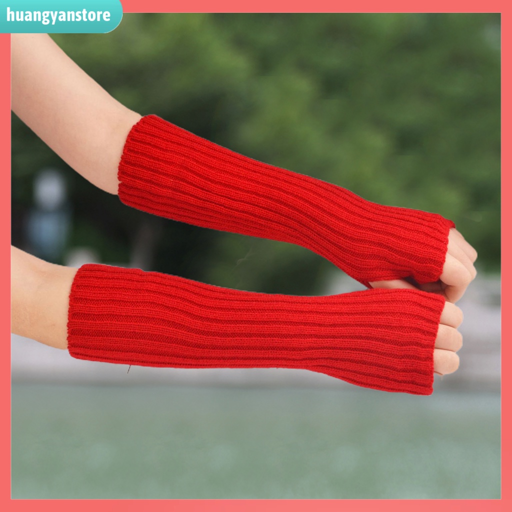 HY| 1 Đôi Găng Tay Giữ Ấm Mềm Mại Thoáng Khí Nhiều Màu Thời Trang Cho Nữ