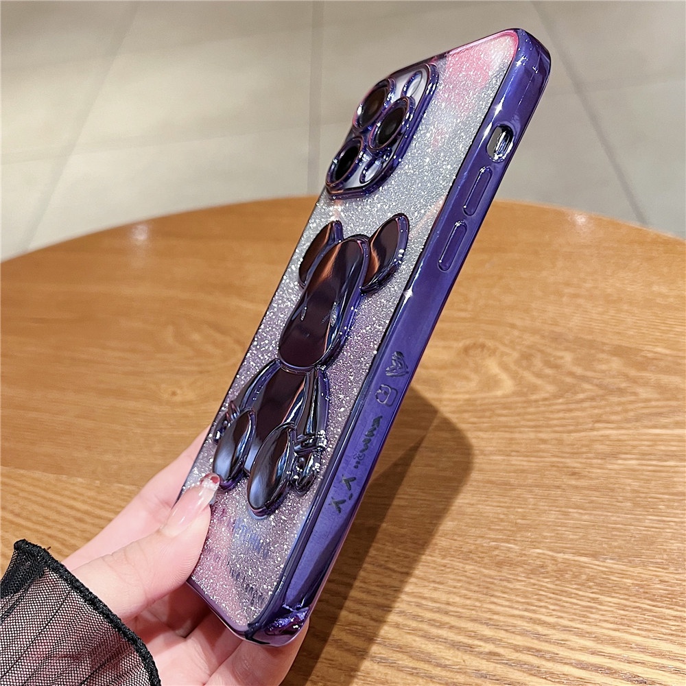 Ốp Điện Thoại Silicon Mềm Hình Búp Bê Hoạt Hình Màu Gradient Lấp Lánh Cho iPhone 14 13 12 11 Pro Max X S XR 6 7 8 Plus SE