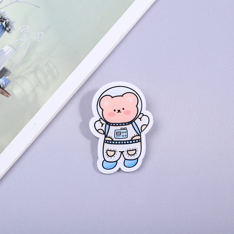 Ghim Cài Áo Bằng Acrylic Hình Gấu Phi Hành Gia Hoạt Hình Dễ Thương
