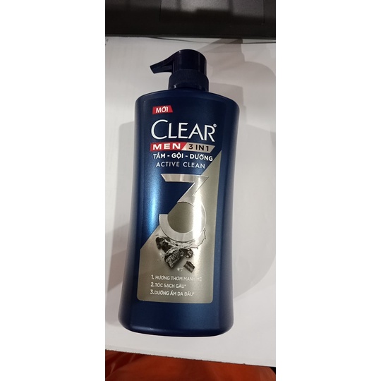 Dầu Gội Tắm Dưỡng 3 trong 1 Clear Men Active 630g