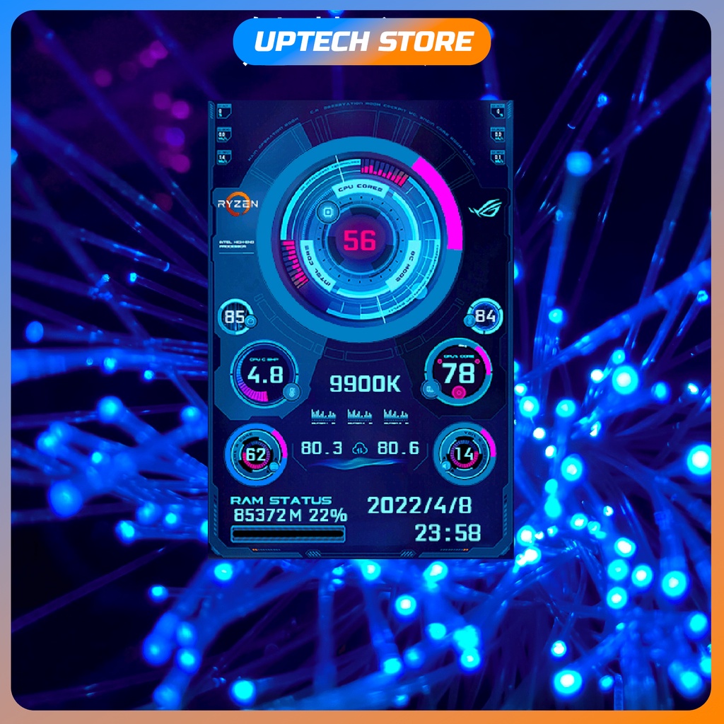 Màn hình thông số máy tính TURZX 3,5 Inch IPS - Cài được ảnh - 1 Dây kết nối duy nhất -  Không cần AIDA64