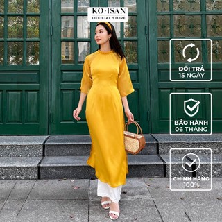 Áo dài cách tân nữ lụa vân trơn phối tơ sang trọng cao cấp koisan w2250421