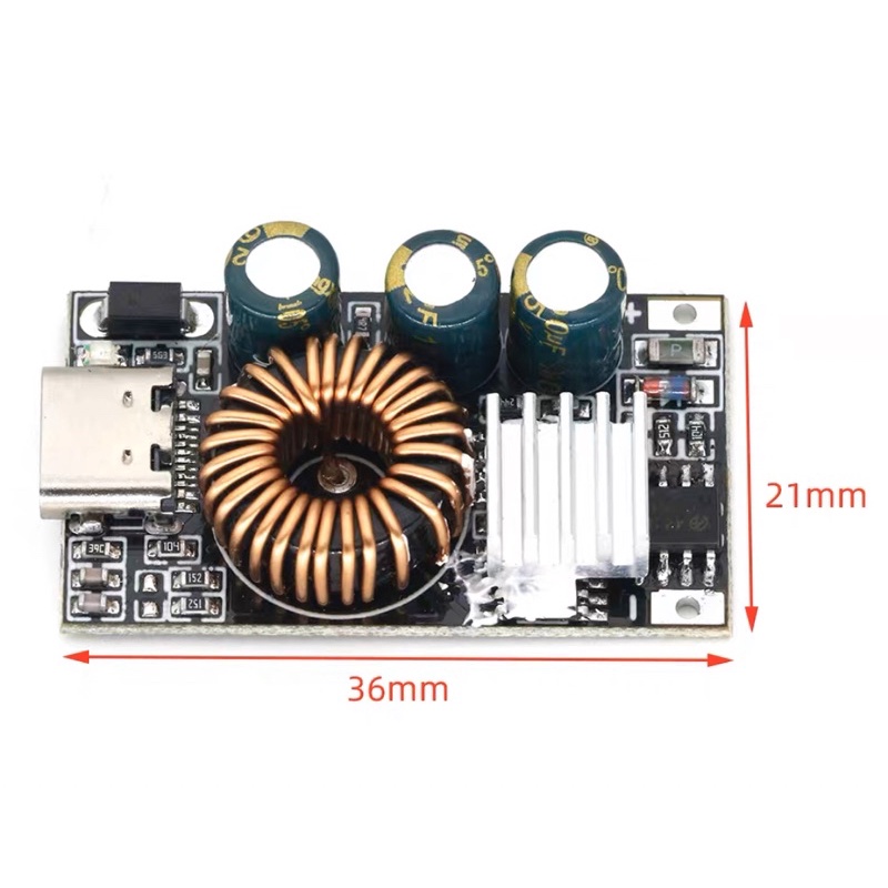 Mạch sạc nhanh QC 3.0 24W, Có tản nhiệt đi kèm và hàn dây sẵn