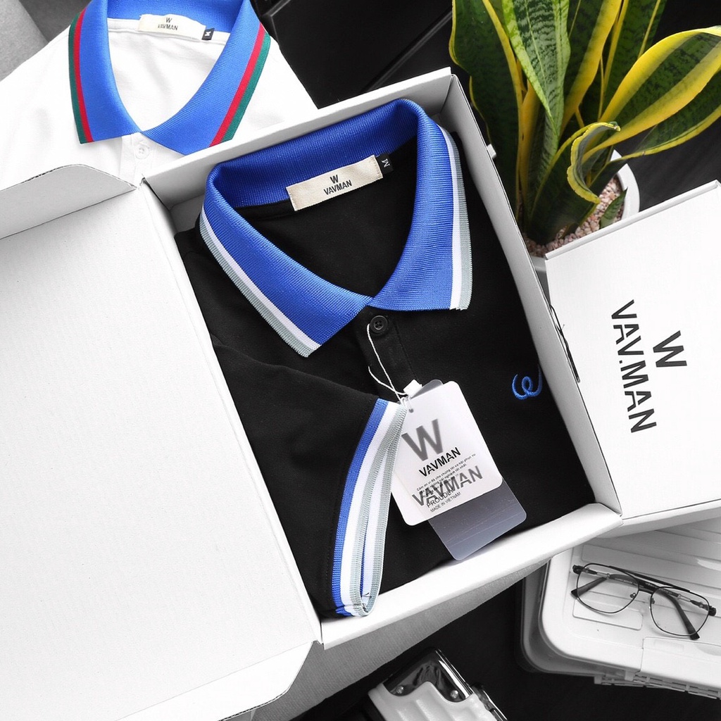 Áo polo nam cổ bẻ phối màu chất vải cá sâu cao cấp hàng VNXK full bõ full hộp sang trọng V017