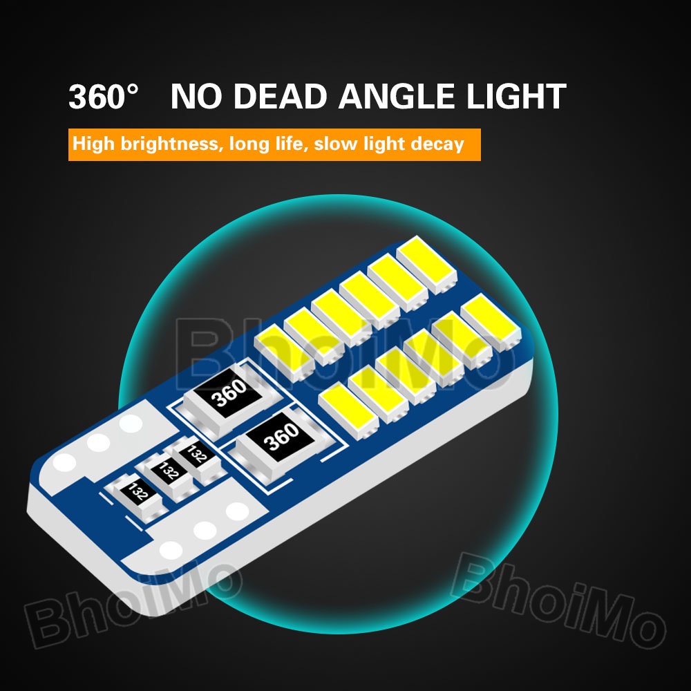 Đèn led siêu sáng T10 W5W 24smd 3014 chất lượng cao cho xe máy/xe hơi