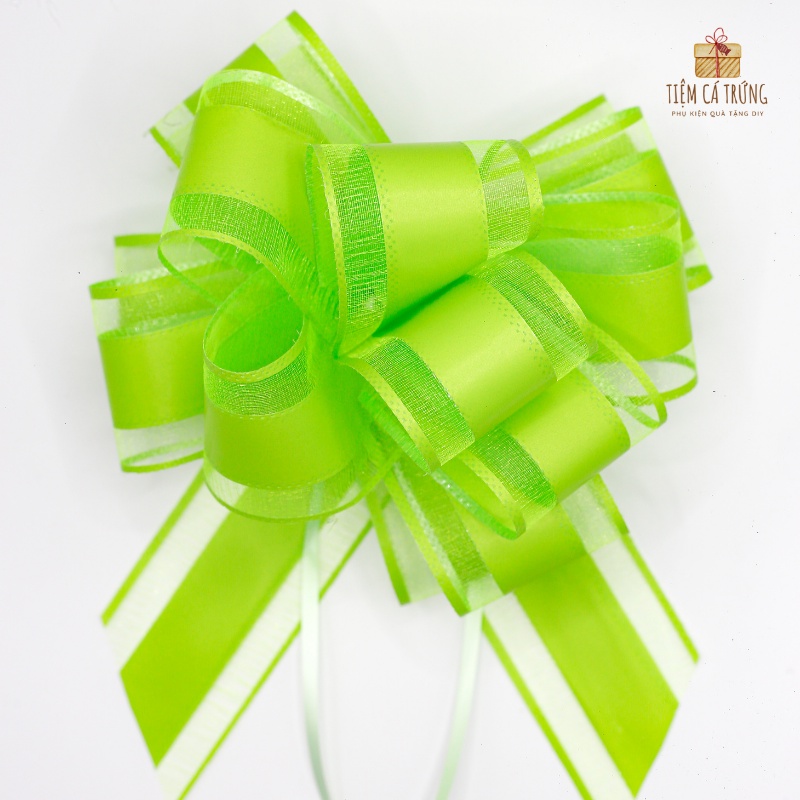 [N03] [SET 10C] [SIZE TO 50] Nơ Rút Tú Cầu Voan Trơn Bông To size 15*18cm Trang Trí Hộp Quà - Tiệm Cá Trứng