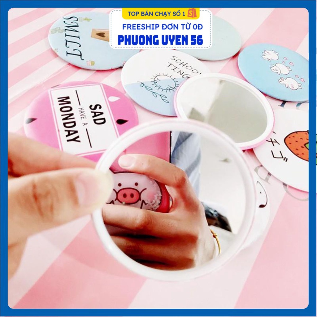 (Video Review) Sỉ 10 GƯƠNG TRÒN MINI Đáng Yêu Hàn Quốc Bỏ Túi, Gương Soi Bé Nhỏ Cầm Tay Di Động, Họa Tiết Hoạt Hình
