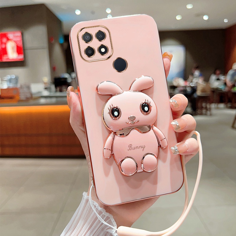 Ốp Điện Thoại Có Giá Đỡ Hình Thỏ Cho Oppo A53 2020 Oppo A3S Oppo A12E Oppo A15 Oppo A15S Oppo RENO 4F Oppo RENO 5F