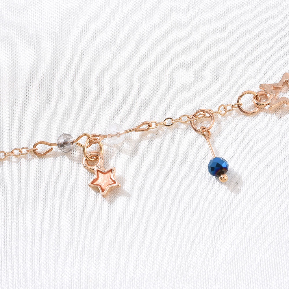 Vòng Đeo Tay Mềm Mại Đính Đá Pha Lê Hình Hành Tinh Ngôi Sao Năm Cánh Ngọt Ngào Thời