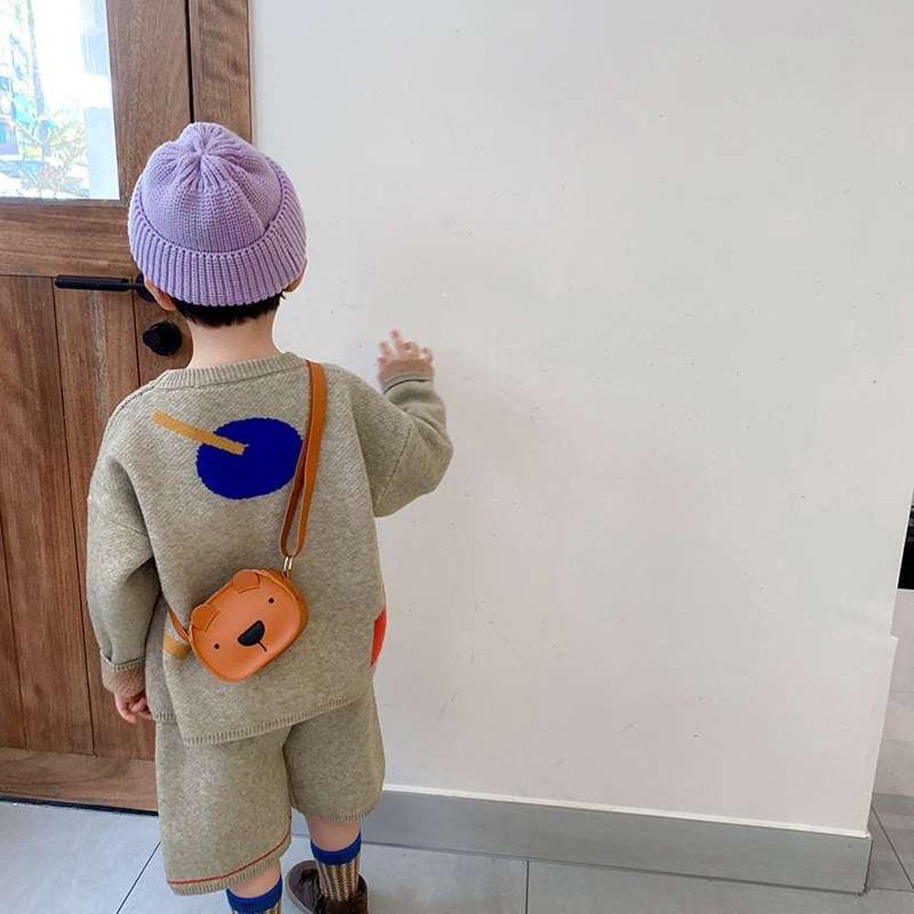 Aaron1 Túi Đeo Vai Da PU Mini Đa Năng Họa Tiết Hoạt Hình Dễ Thương Cho Bé