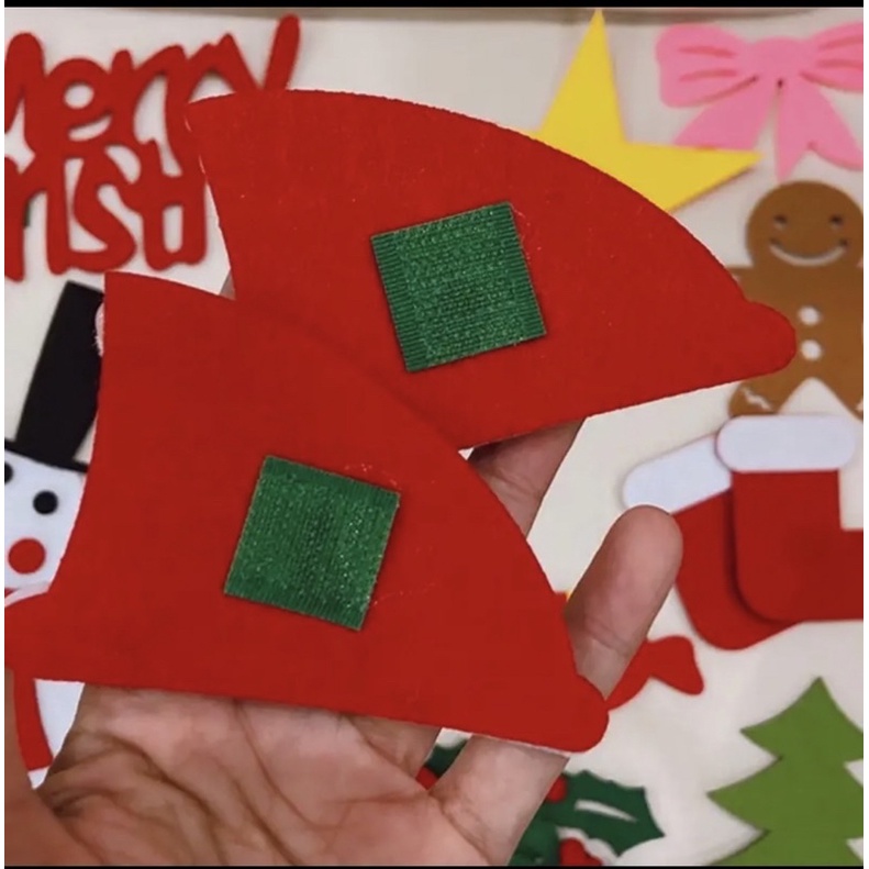 Bộ cây thông Noel treo vải nỉ tặng kèm đèn Led trang trí dịp Giáng Sinh noel