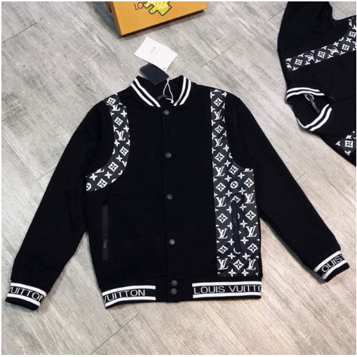Áo bomber , Áo khoác bomber LV Phối Da Cực Đẹp Phong Cách Trẻ Trung Năng Động