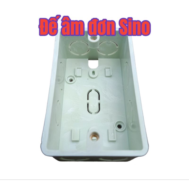 Đế âm đơn dùng cho mặt công tắc ổ cắm âm tường chống cháy Sino Vanlock S2157