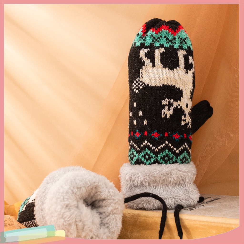 Găng Tay Len Giữ Ấm Mùa Đông Chống Trượt Có Thể Tái Sử Dụng Cho Nữ