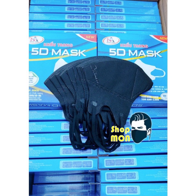 KHẨU TRANG 5D Mask NAM ANH Farmapro MÀU ĐEN