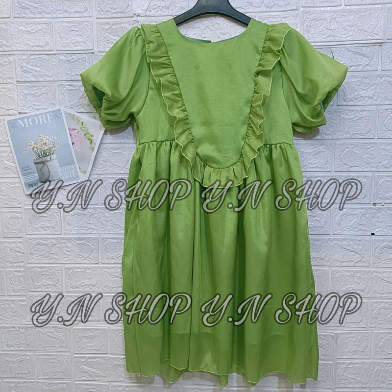 Đầm Babydoll Phối Bèo Chất Voan Tơ Nhẹ Nhàng Xinh Xắn