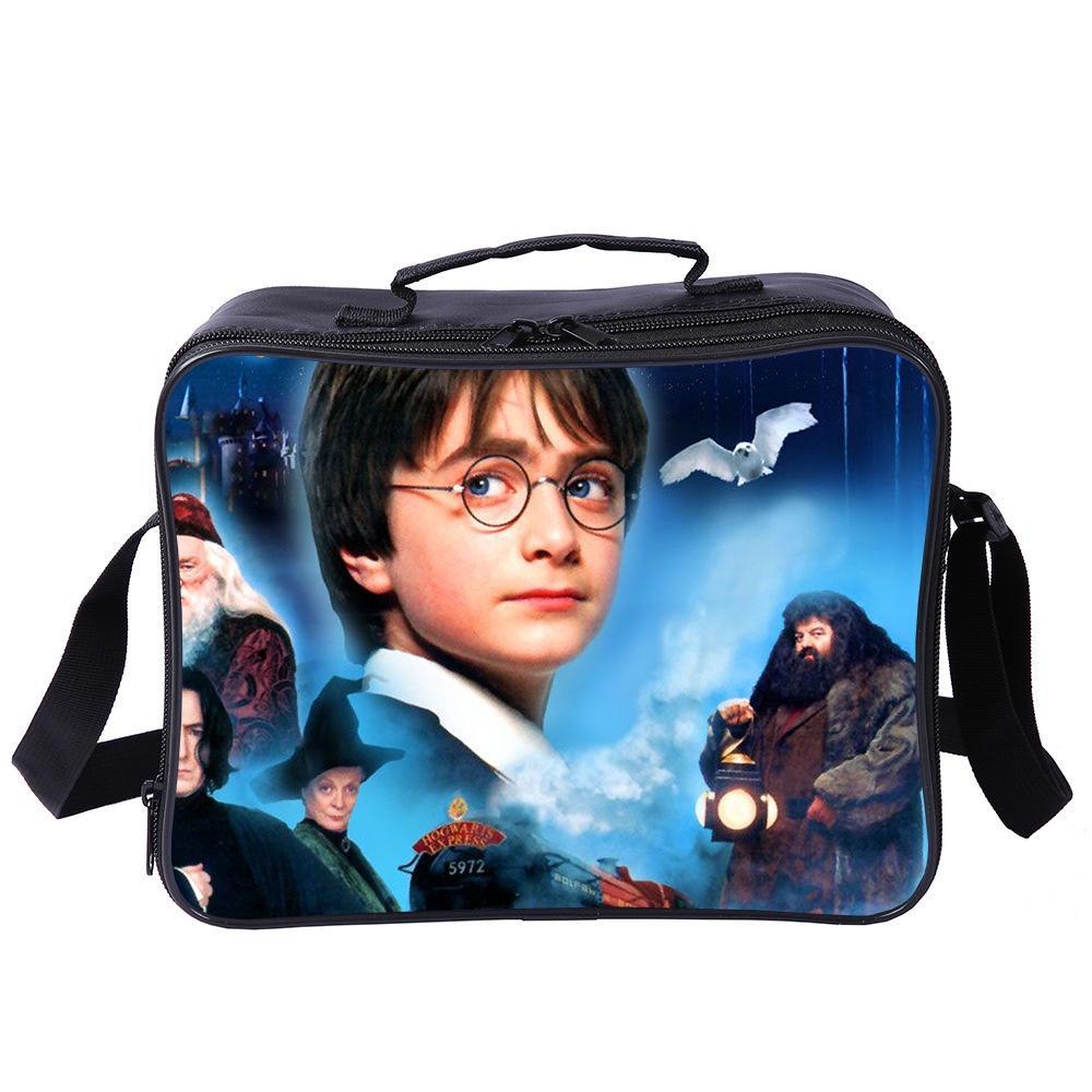 Túi Đựng Hộp Cơm Trưa Họa Tiết Harry Potter Dễ Mang Cho Bé