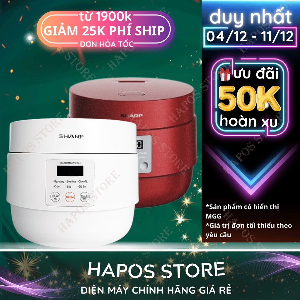 Nồi cơm điện tử Sharp KS-COM100DV 1 Lít - Hapos