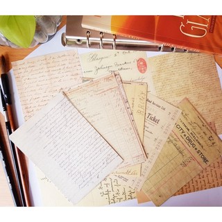 Set 25 decor paper, giấy trang trí vintage, họa tiết chữ viết tay