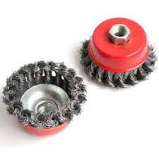 Chén cước xoắn đánh rỉ INGCO 75-150mm chổi cước chà sắt, kim loại, đánh gỉ sét, sơn bong tróc cốt M10x1.5-M14x2.0