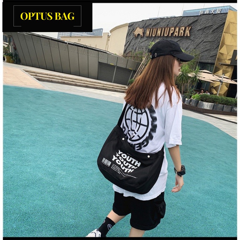 Túi đeo chéo nam nữ thời trang unisex vải canvas đi học đi chơi giá rẻ