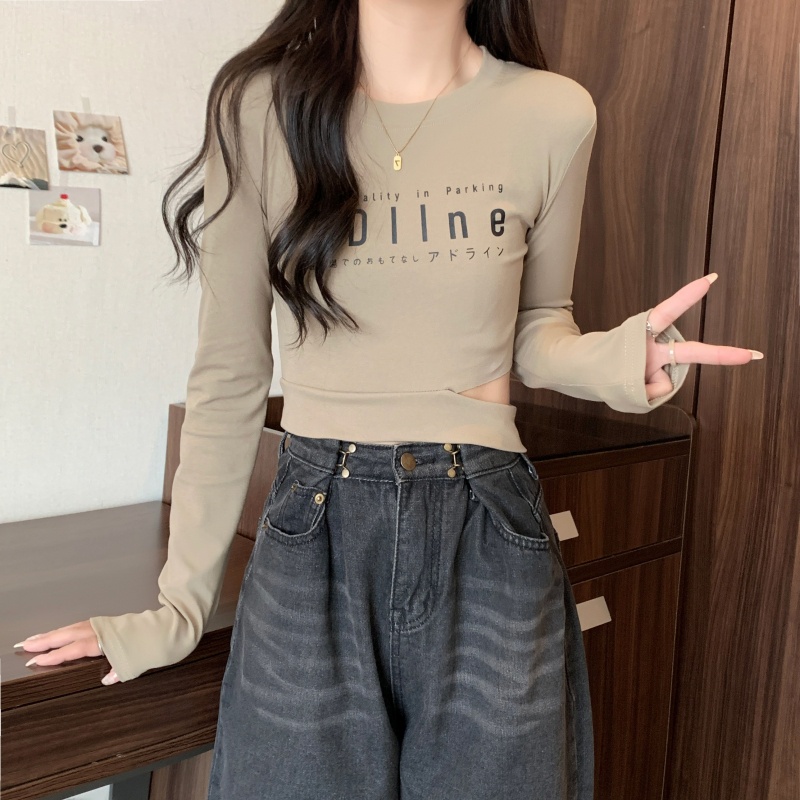 Áo croptop SUXI tay dài dáng ôm phong cách quyến rũ thời trang cho nữ